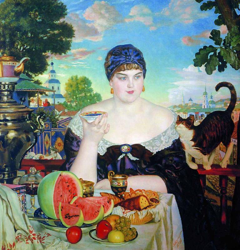 Boris Kustodiev The Merchants Wife China oil painting art
